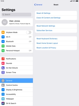 Press Reset All Settings.