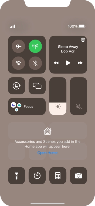 Press the flight mode icon to turn the function on or off.