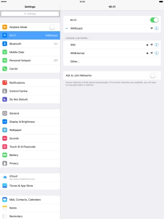 Press the required Wi-Fi network. Press the required Wi-Fi network.