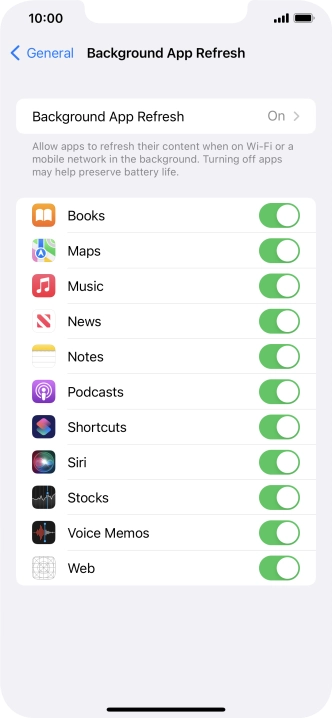 Press Background App Refresh.