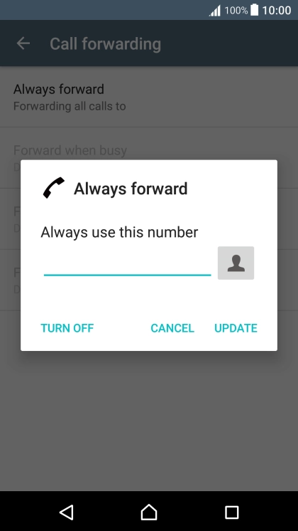 Press TURN OFF. Press TURN OFF.