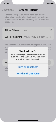 If Wi-Fi is turned on, press Wi-Fi and USB Only.