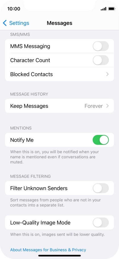 Press the indicator next to 