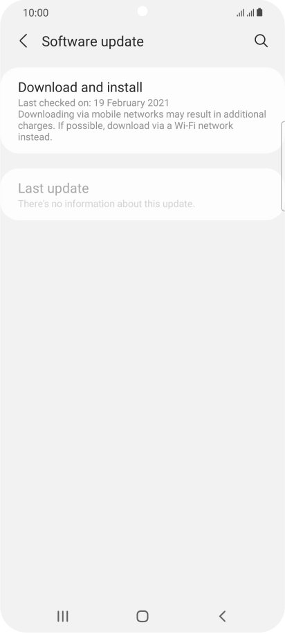 Press Download and install. If a new software version is available, it's displayed. Follow the instructions on the screen to update the phone software.