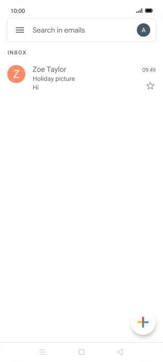 Press the email account icon.