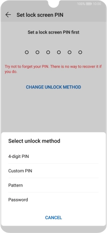 Press the required phone lock code and follow the instructions on the screen to create an additional phone lock code.