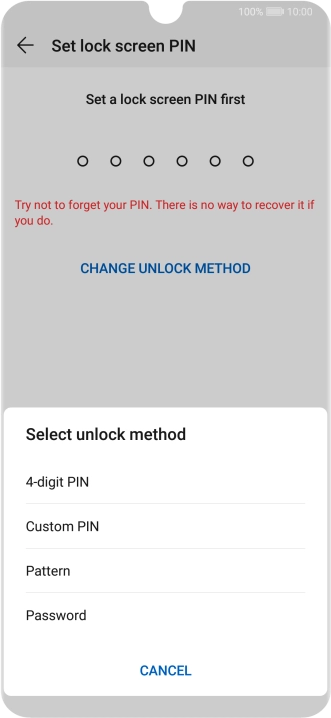 Press the required phone lock code and follow the instructions on the screen to create an additional phone lock code.