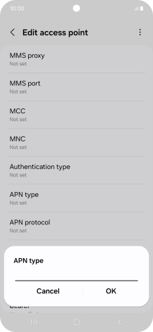 Key in default and press OK.