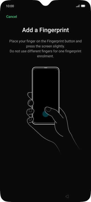 Follow the instructions on the screen to create the phone lock code using your fingerprint.