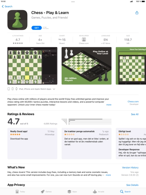 Press GET and follow the instructions on the screen to install the app.