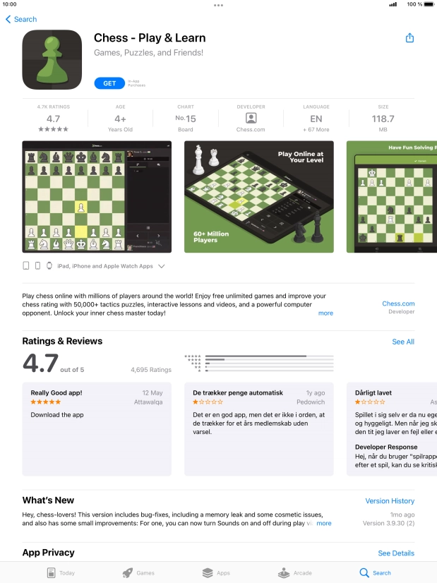 Press GET and follow the instructions on the screen to install the app.