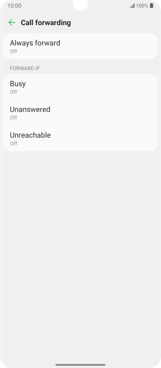 Press the required divert type.