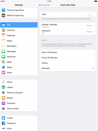 If you turn off the function, press the required setting.