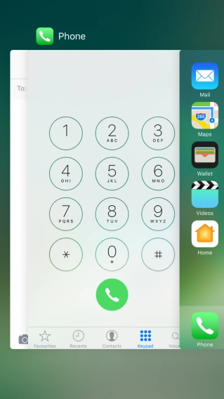 Slide the required application upwards to end it.