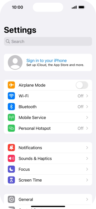 Press Sign in to your iPhone.