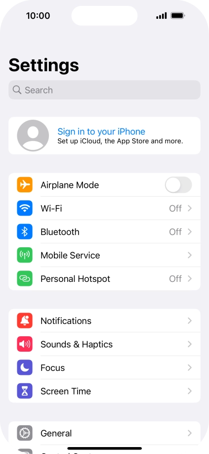 Press Sign in to your iPhone.