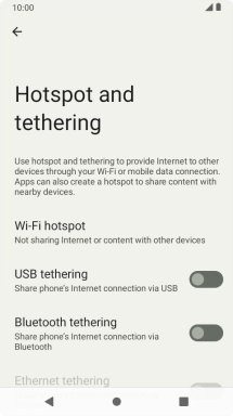 Press Wi-Fi hotspot.