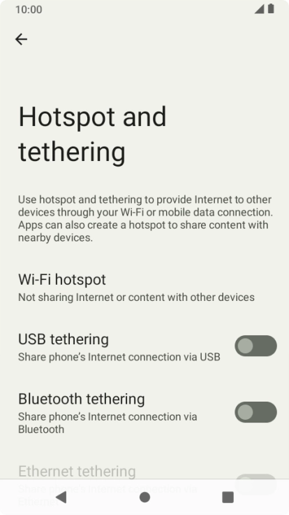 Press Wi-Fi hotspot.