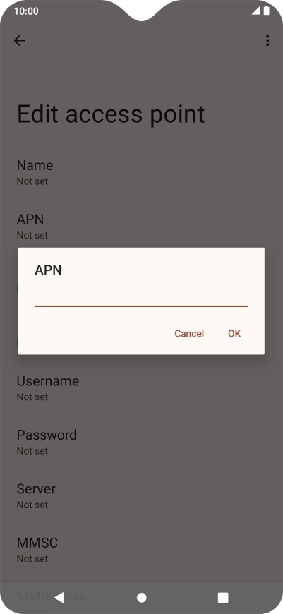 Key in live.vodafone.com and press OK.