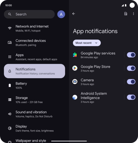 Press the drop down list.