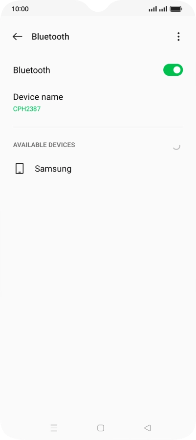 Press the required Bluetooth device and follow the instructions on the screen to pair the device with your phone.