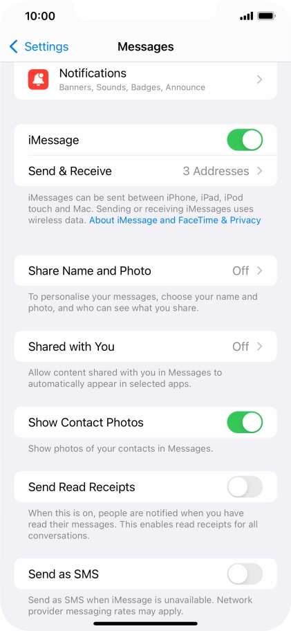 Press the indicator next to 