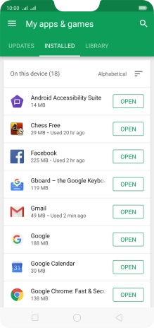 Press the required app.