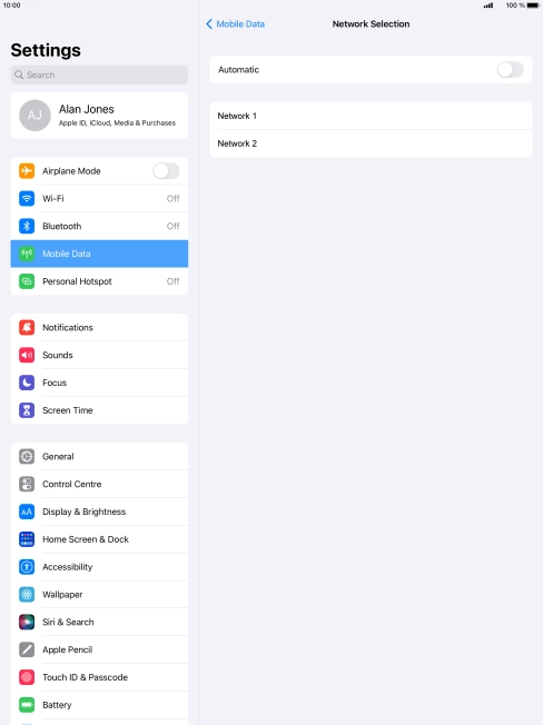 If you turn off the function, press the required network.