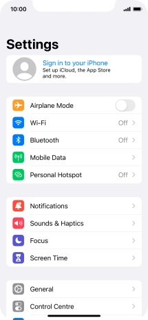Press Sign in to your iPhone.
