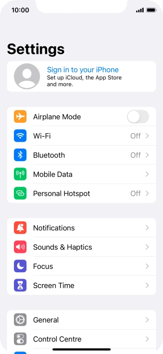 Press Sign in to your iPhone.