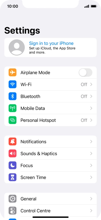 Press Sign in to your iPhone.