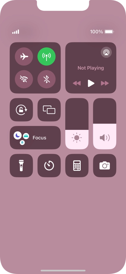 Press the flight mode icon to turn the function on or off.