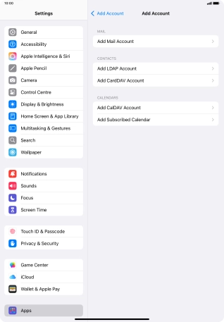 Press Add Mail Account.