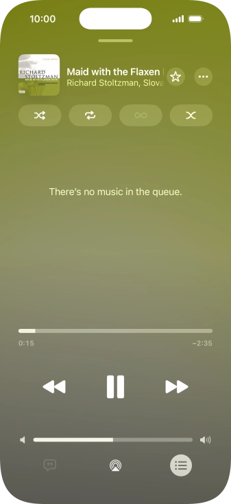 Press the shuffle icon to turn the function on or off.