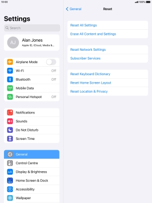 Press Reset All Settings. Press Reset All Settings.