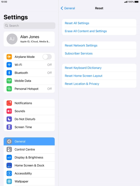Press Reset All Settings. Press Reset All Settings.