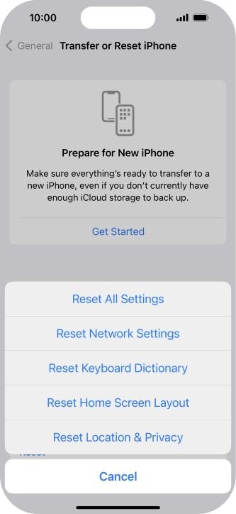 Press Reset All Settings.