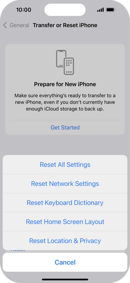 Press Reset All Settings.