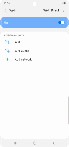 Press the required Wi-Fi network.