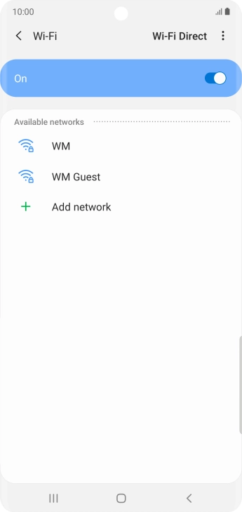 Press the required Wi-Fi network.