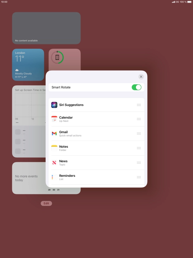Press the indicator next to 