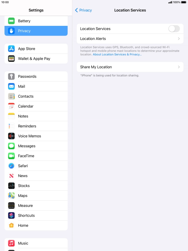 Press the indicator next to 