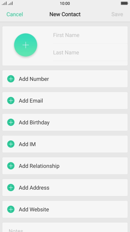 Press First Name and key in the first name.