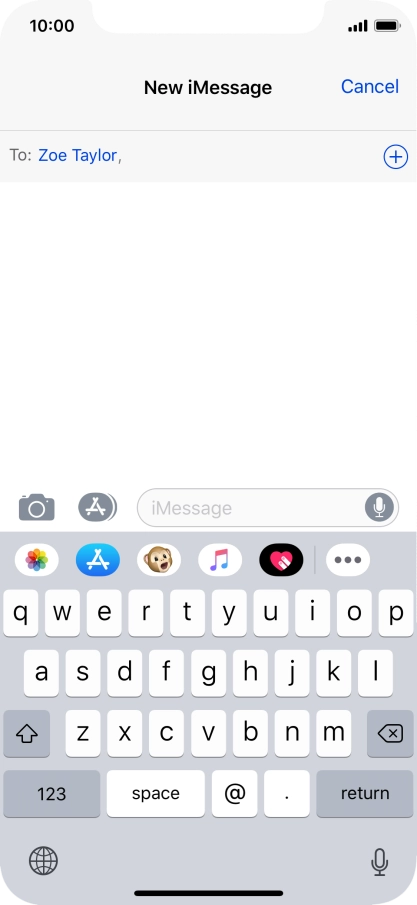 You can also send pictures, video clips, audio files and different effects in your iMessage. Follow the instructions on the screen to send your iMessage with the required content.