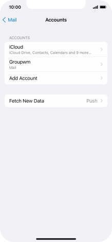 Press the name of the email account you've just set up.