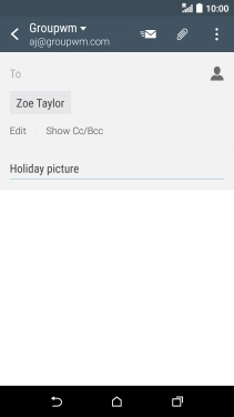 Press the text input field and write the text for your email message.