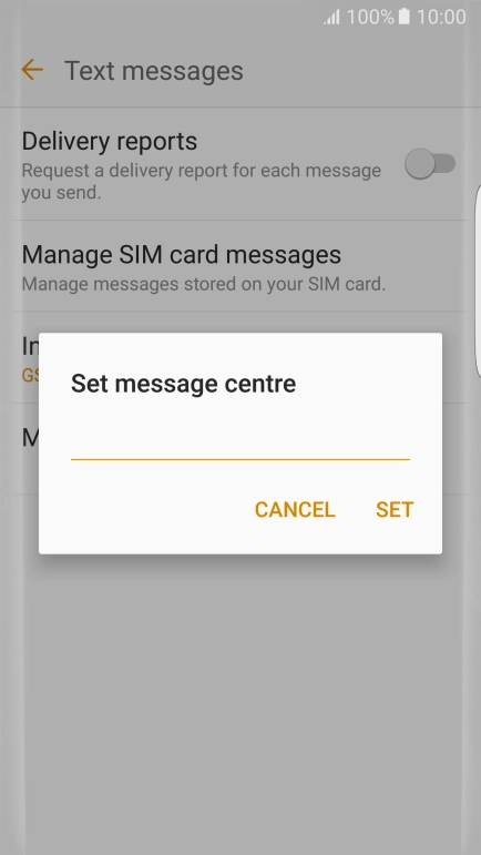 Key in +61415011501 and press SET.