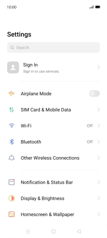 Press Notification & Status Bar.