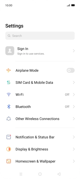 Press Notification & Status Bar.