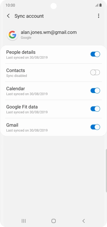 Press the indicator next to 